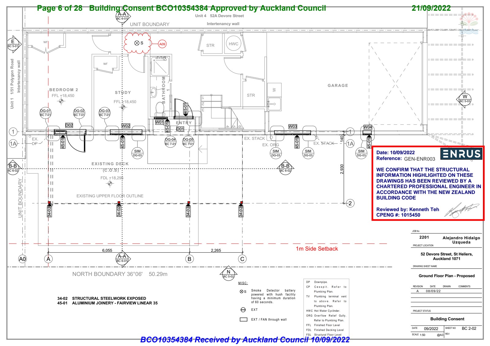 Extension proposed floor plan used in the approved but not yet buildable case study