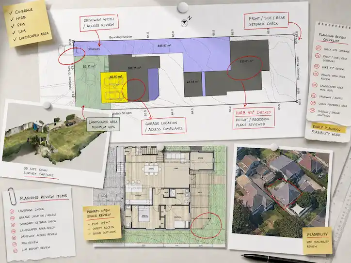 Building consent drawings used to assess feasibility and planning risk