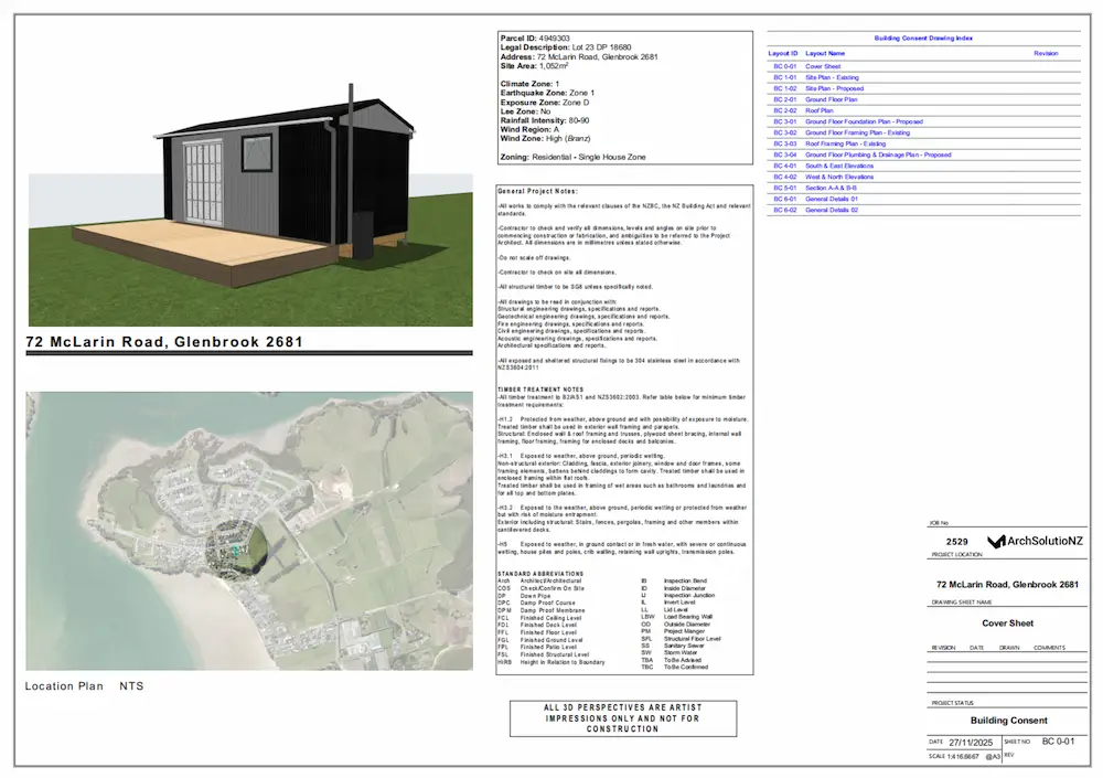 Approved building consent – Glenbrook, Auckland