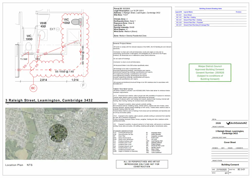 Approved building consent – Leamington, Cambridge