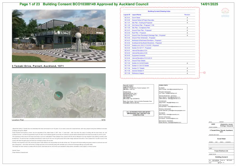 Approved building consent – Parnell, Auckland