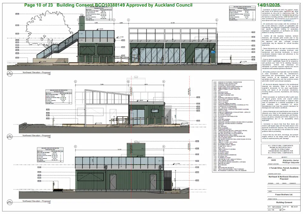Approved building consent – Parnell, Auckland