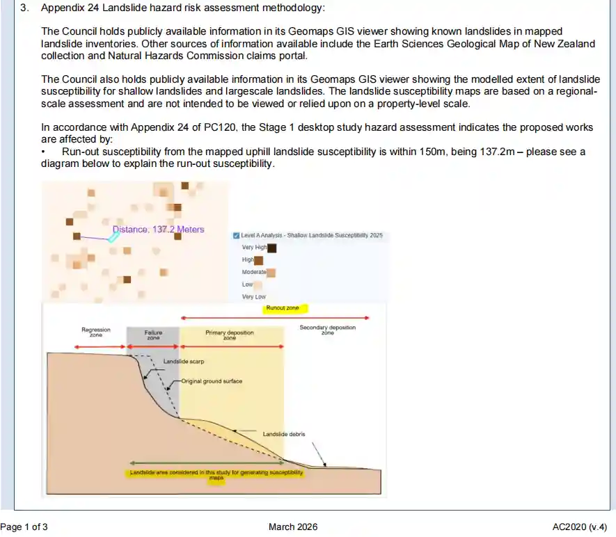 Auckland Council Section 37 Notice and Geotechnical Request
