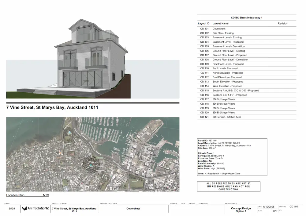 Approved building consent – St Marys Bay, Auckland