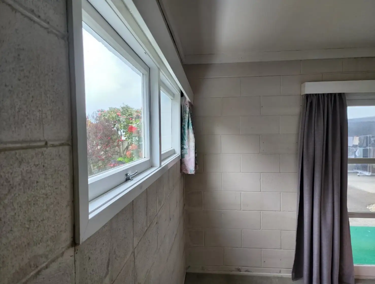 Existing concrete block walls and window details