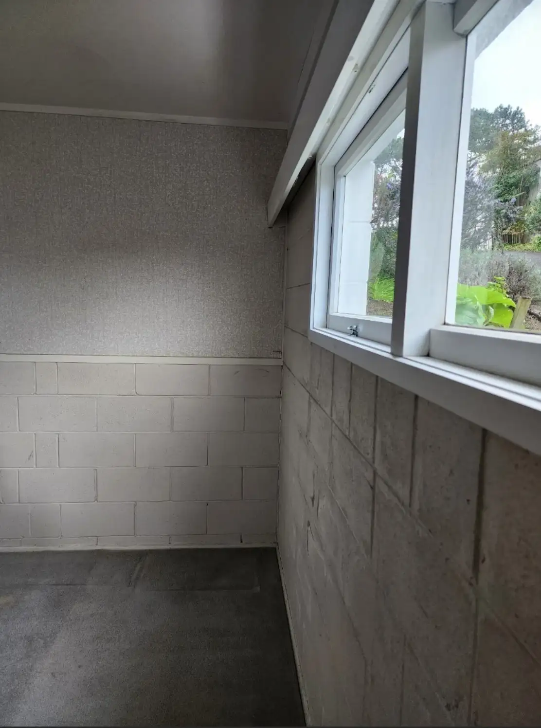 Existing rumpus room window on the left side