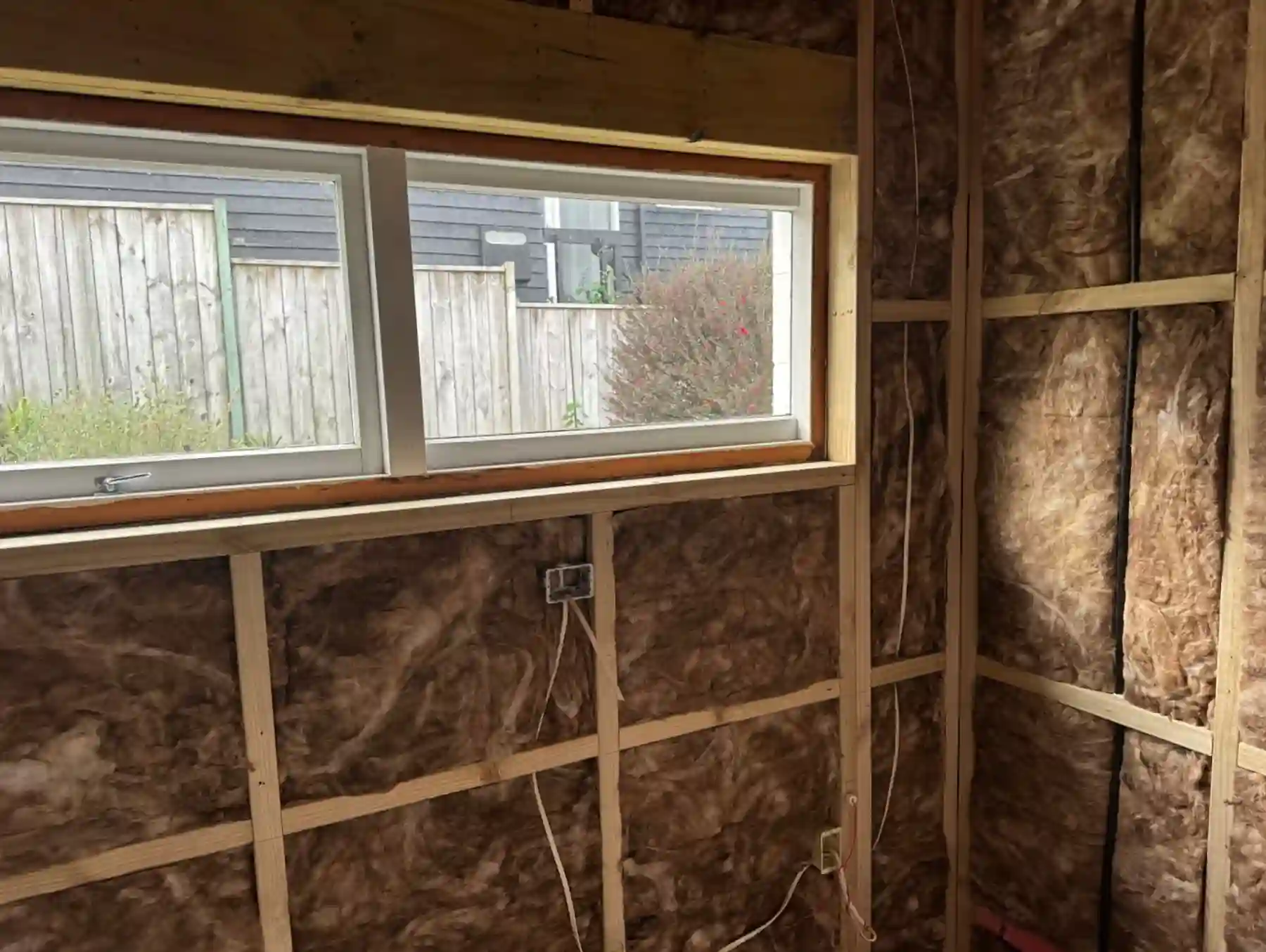 Existing timber window interior before variation