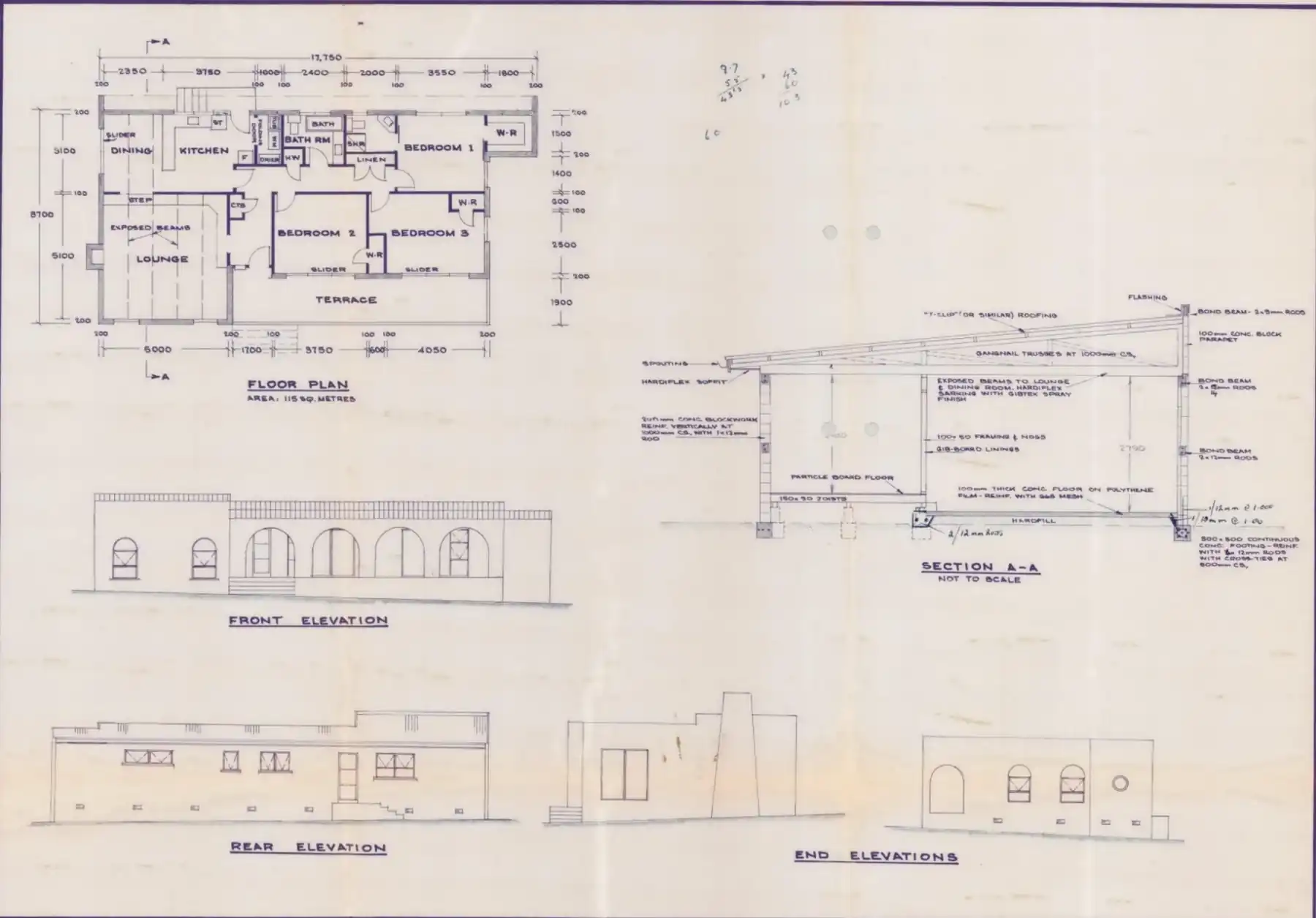 Old property plans used as a starting reference for the Paeroa rumpus renovation