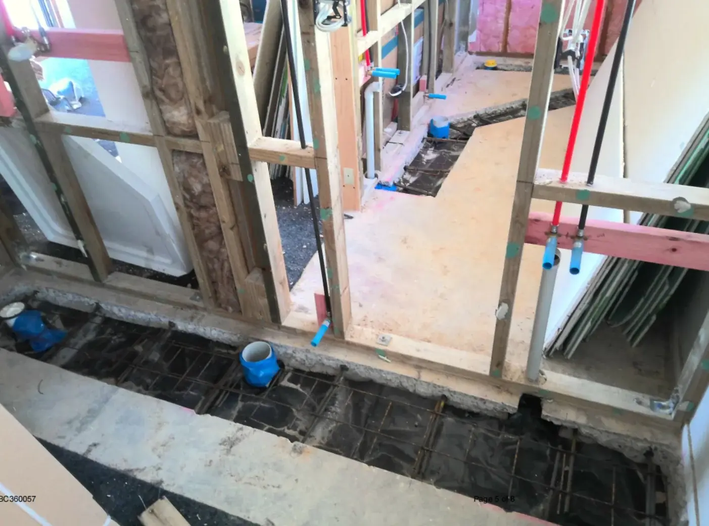 D12 starter bars, DPM and 668 mesh installed for slab reinstatement